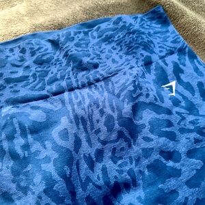 Gymshark Adapt Safari Animal Print Leggings- Large-Cobalt Blue (have been worn)
